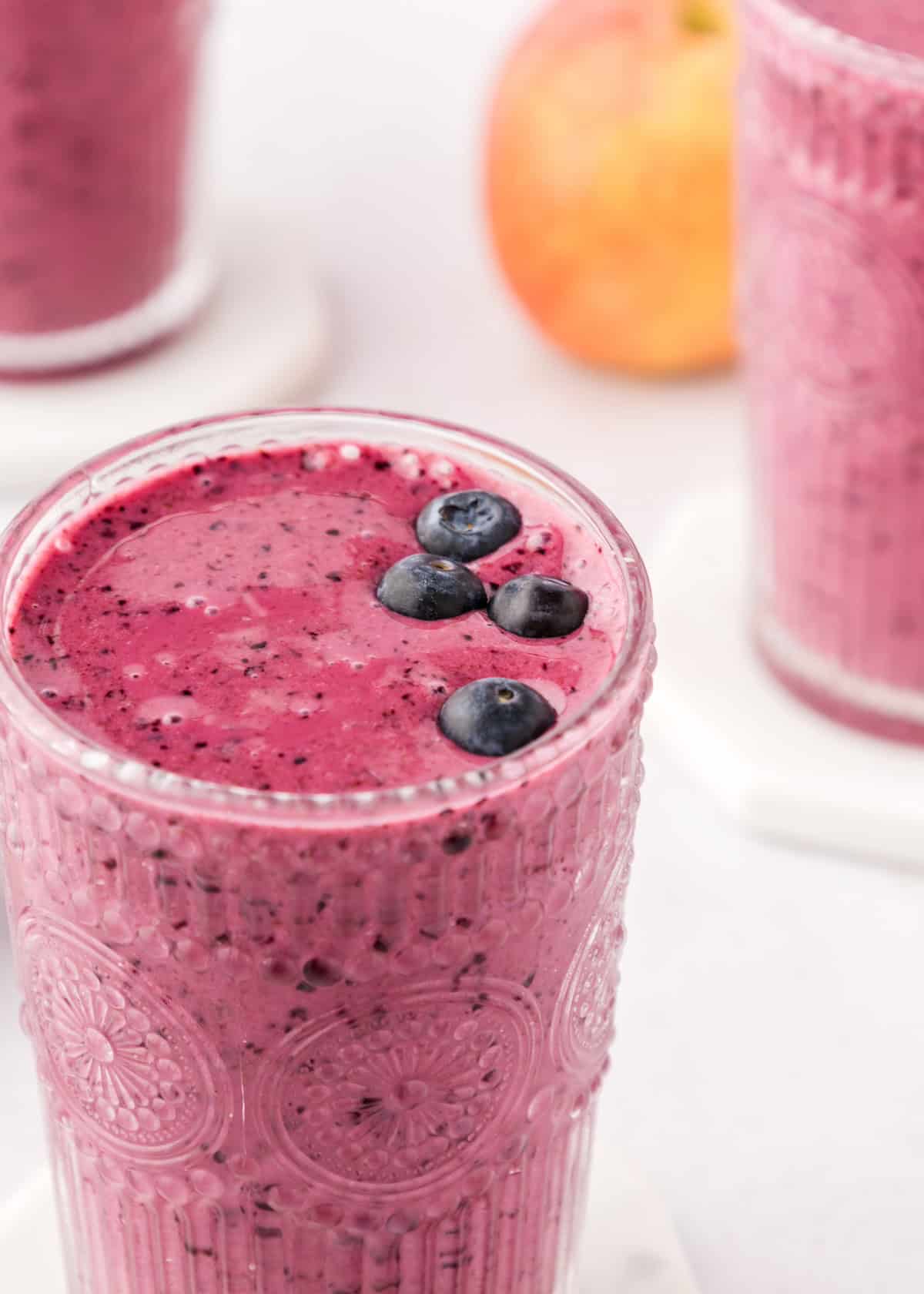 Apple Blueberry Smoothie in a glass