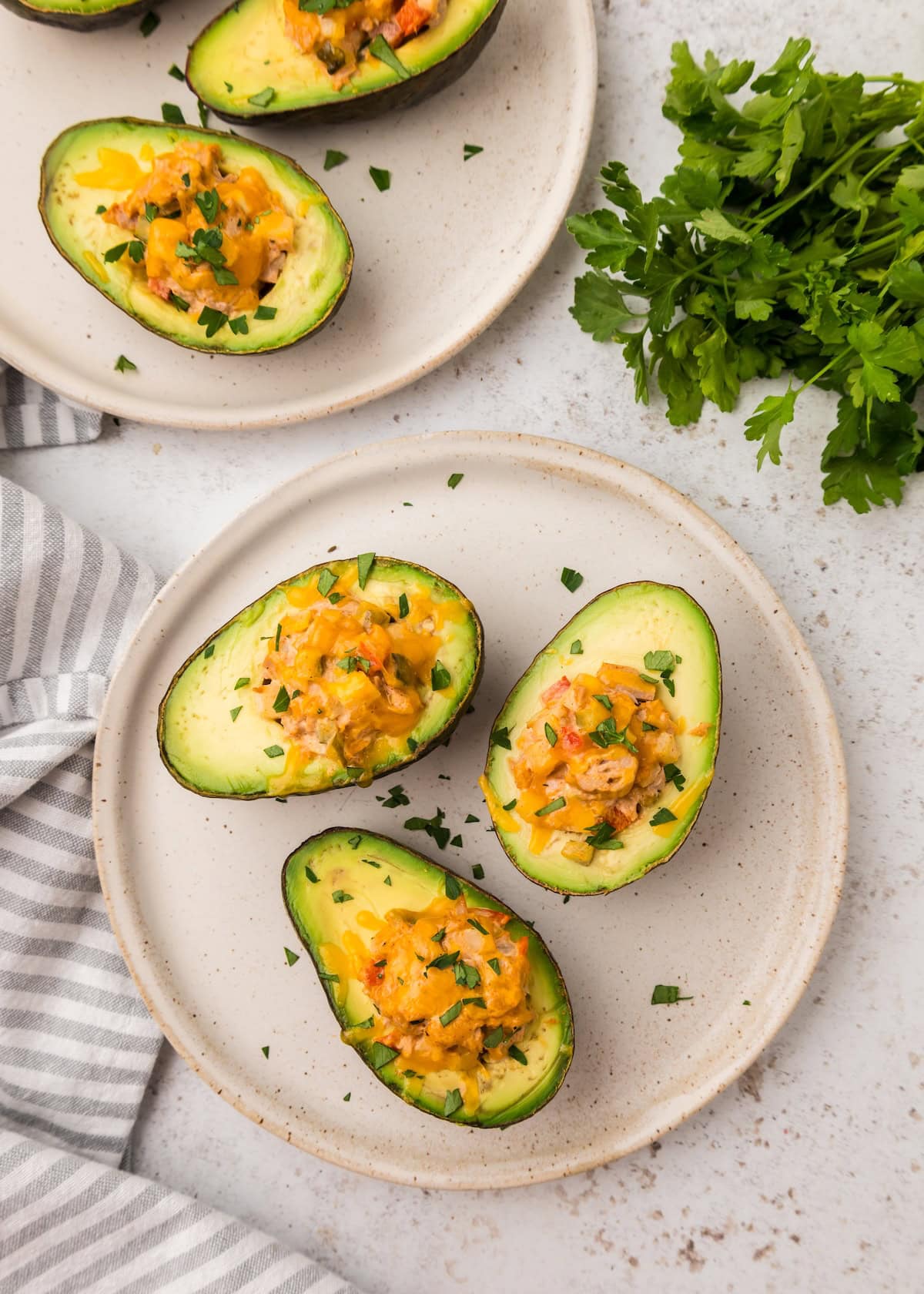Avocado Tuna Melt served on plates.