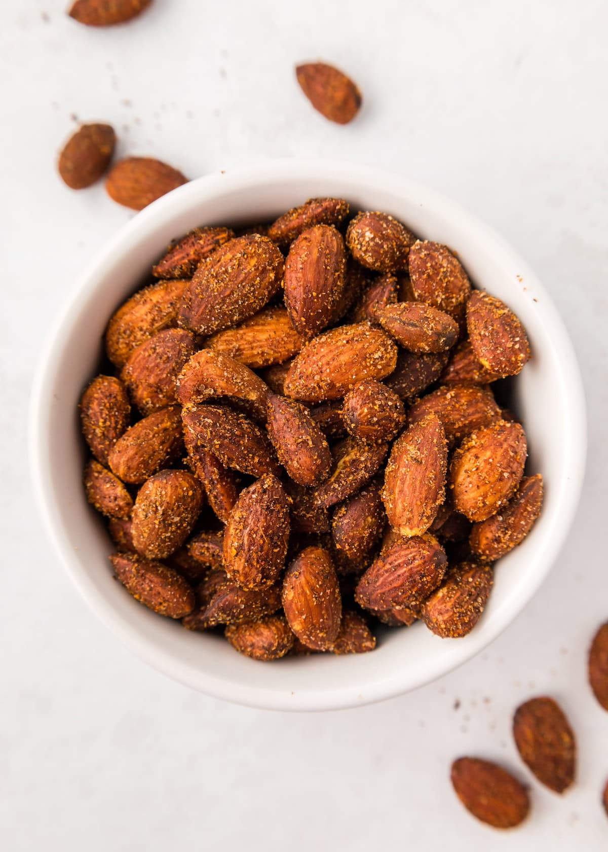 Small dish of Spicy Roasted Almonds.