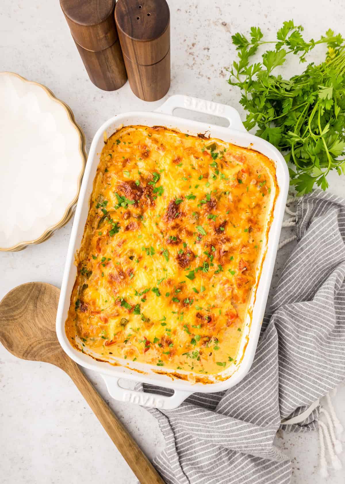 fish casserole in baking dish
