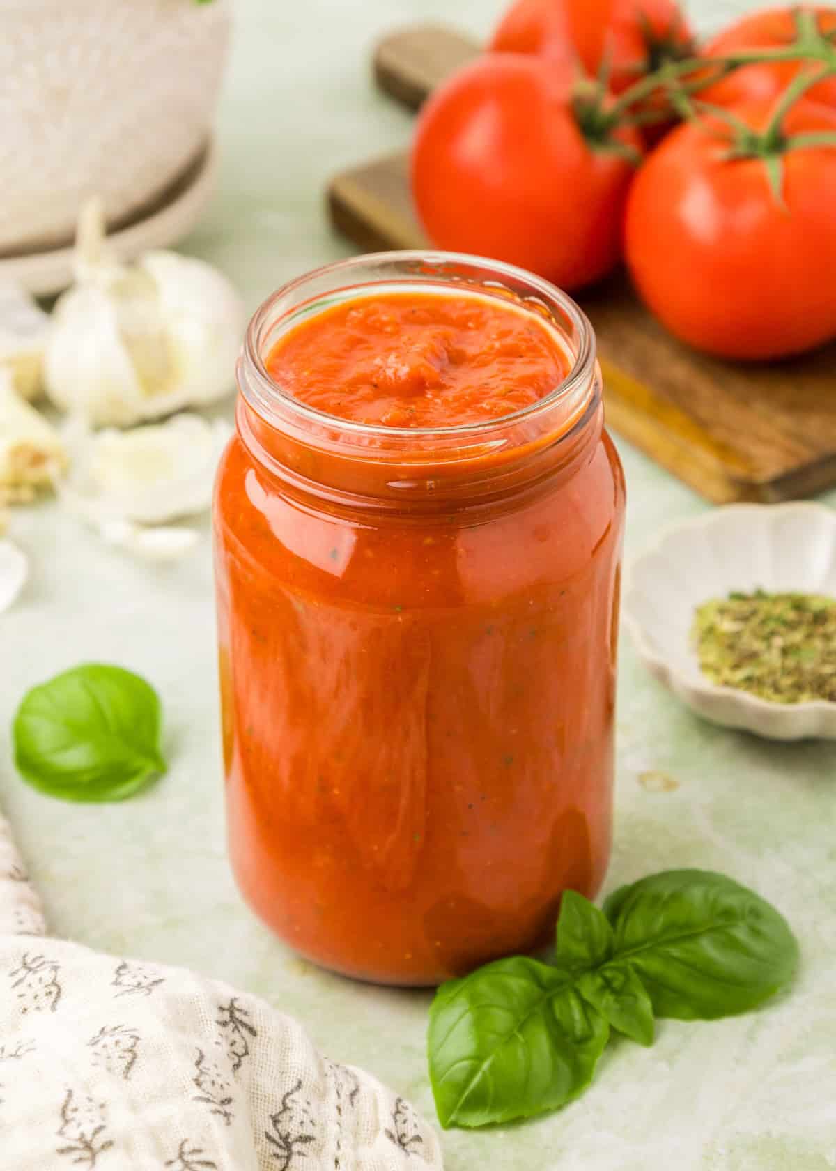 Marinara Sauce in jar.