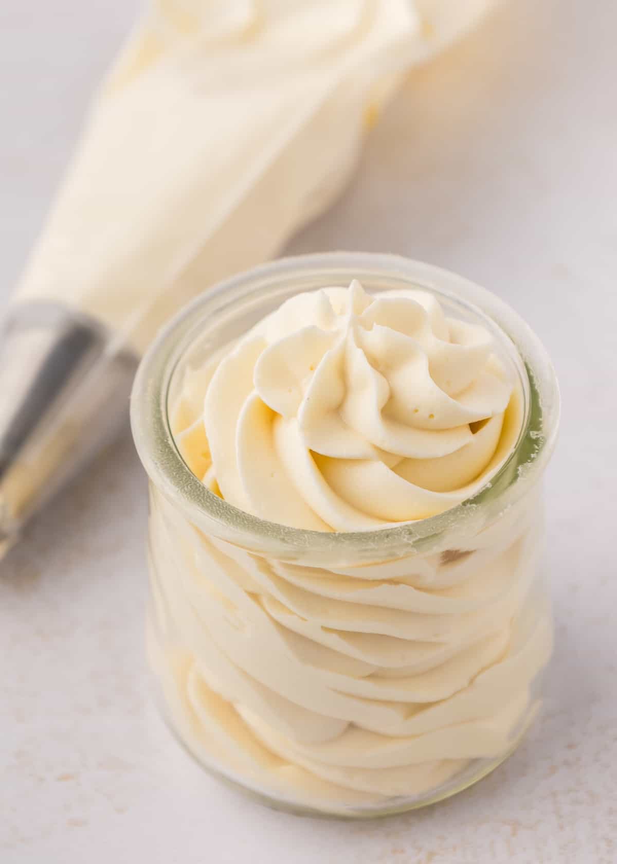 cream cheese frosting in jar