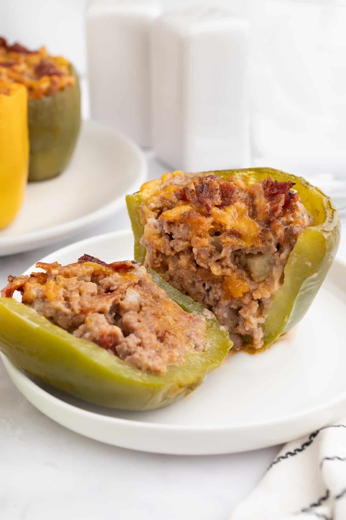stuffed bell peppers without rice on plate