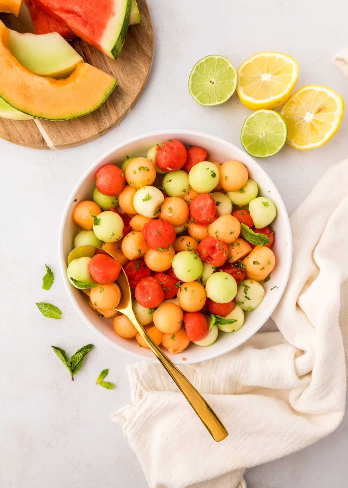 melon salad served in bowl