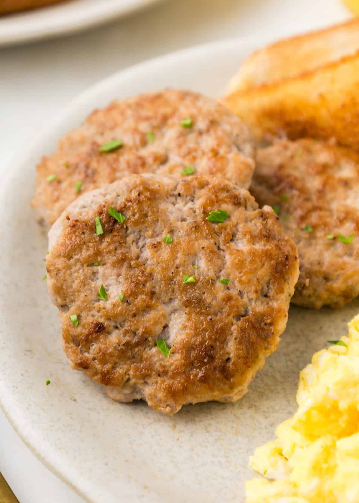 close up of turkey breakfast sausage