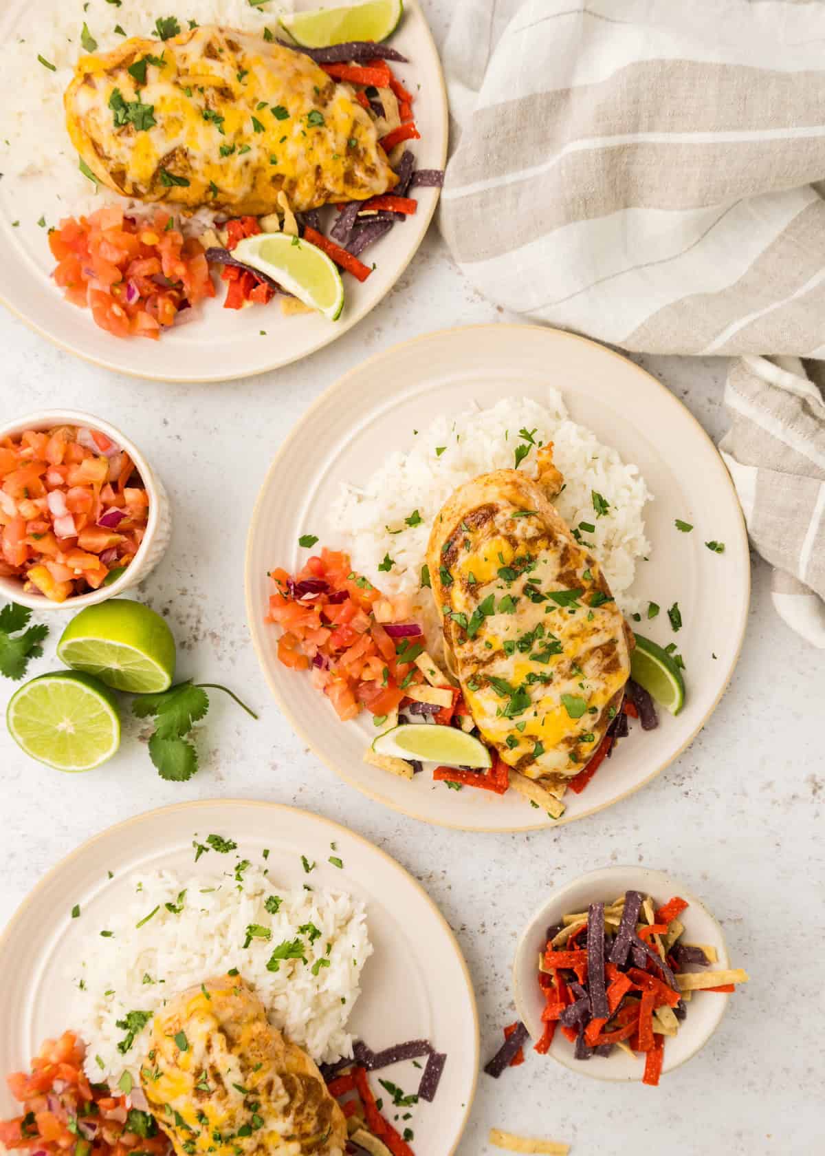 Plates of Fiesta Lime Chicken.